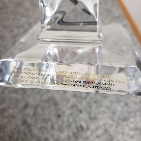 Set of 2 24% Lead Crystal Taper Candlesticks. Made In Slovenia. 10" Tall. Mint - Picture 9 of 14